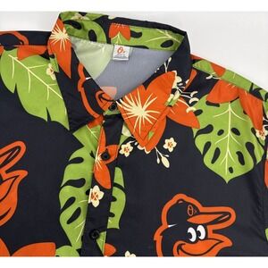 Baltimore Orioles Hawaiian Shirt Short Sleeve Adult XL MLB Tropical Aloha